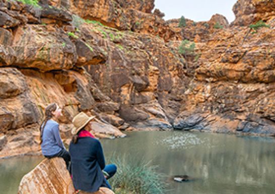 Mother and daughter appreciating the Mutawintji National Park in Outback NSW